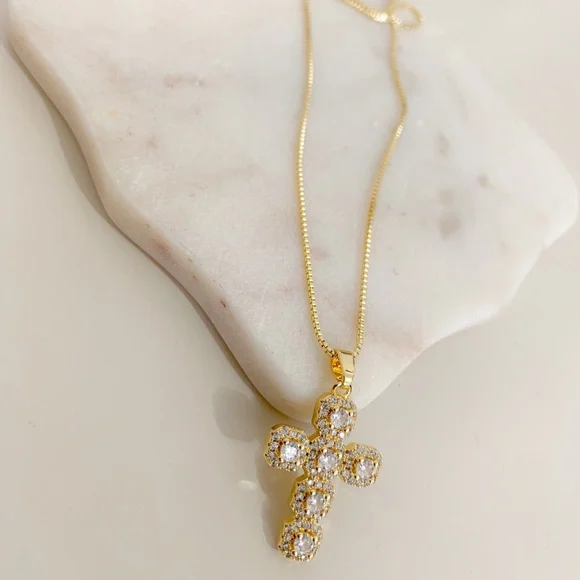 🎉HP🎉 Statement Cross Necklace | 14k Gold Filled - Picture 5 of 11